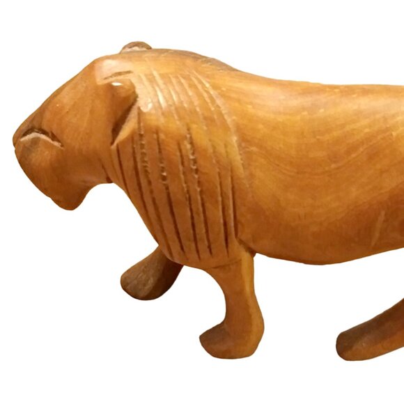 Hand Carved Wood Lion, African Art, Home Decor, African Wood Carving, Figurine - Picture 8 of 13